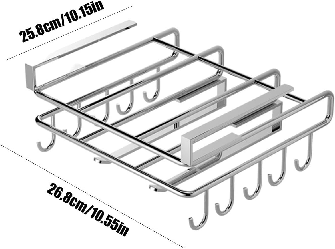 Générique Chopping Board Organizer – Edelstahl | Chopping board organizer with stainless steel design, Multifunctional Rack with hooks for kitchen storage