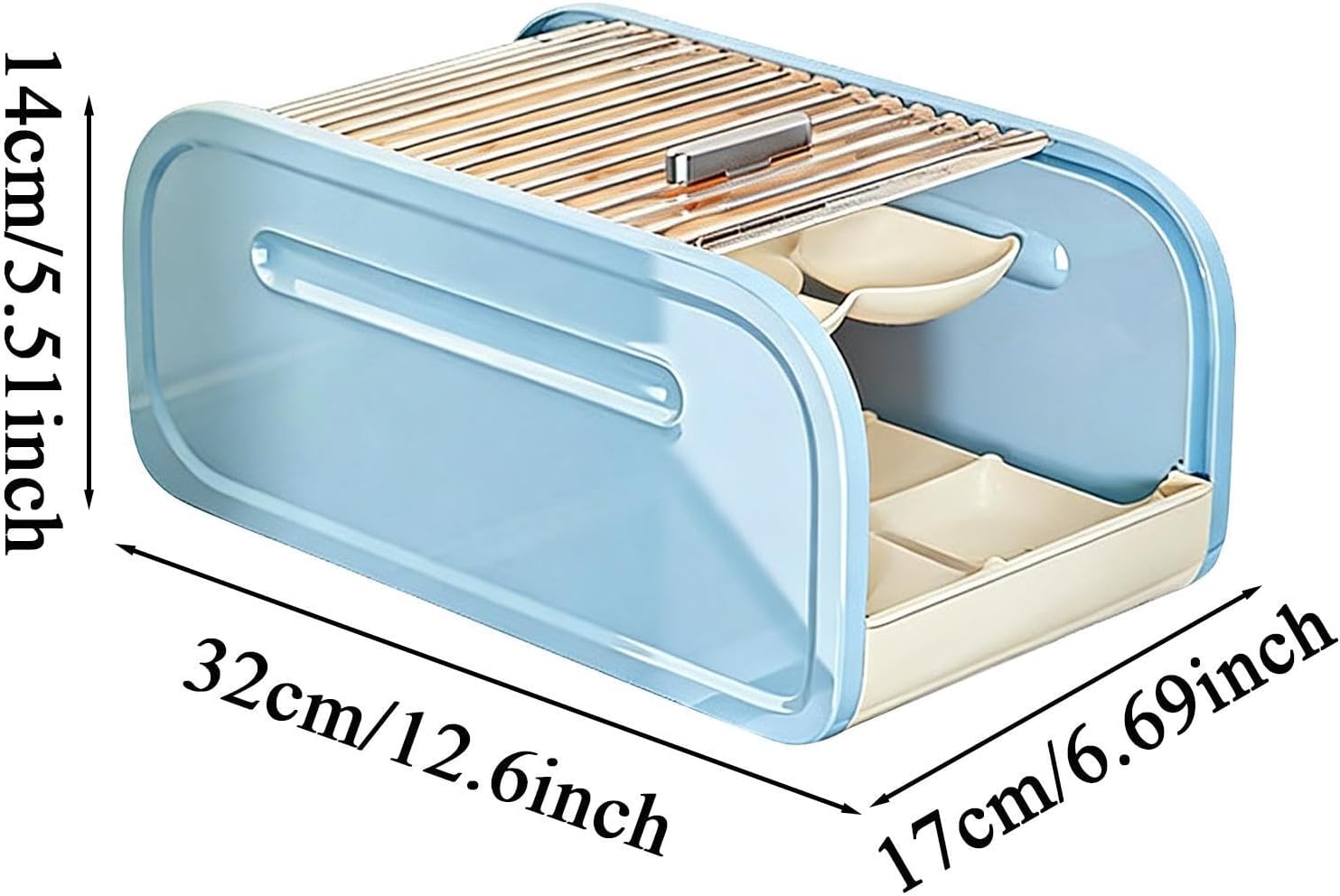Egg Storage Box – PP 32x17x14cm Two Tier 20 Egg Capacity | utomatic Rolling Pull Out Refrigerator Organizer with Lid | Large Capacity Egg Holder | for Kitchen Fridge Food Storage